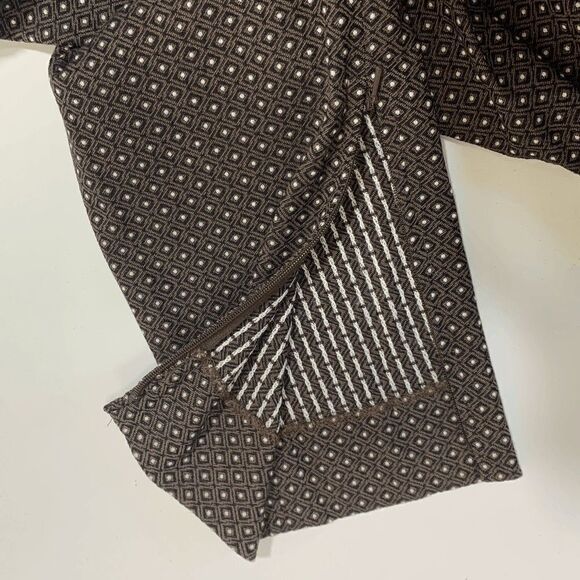 Zozo Womens Casual Pants Geometric Slit Hem Brown Size 8 - Picture 8 of 9